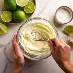 Adding fresh blackberries and whipped cream to Blackberry Lime Lush.